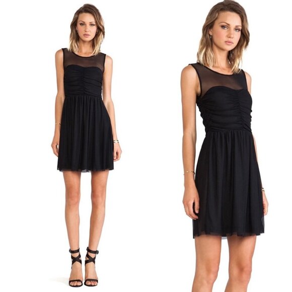 NWT Revolve Jack BB Dakota Black Marilla Tank Dress Size Small Mesh Minimal New - Picture 2 of 12